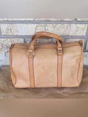 Beson Int. Dead-stock Elegant Tan Men's Duffel Bag tan leather New Vintage NWT